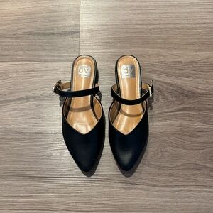 DV by Dolce Vita Black Pointed Flats with Buckle Strap